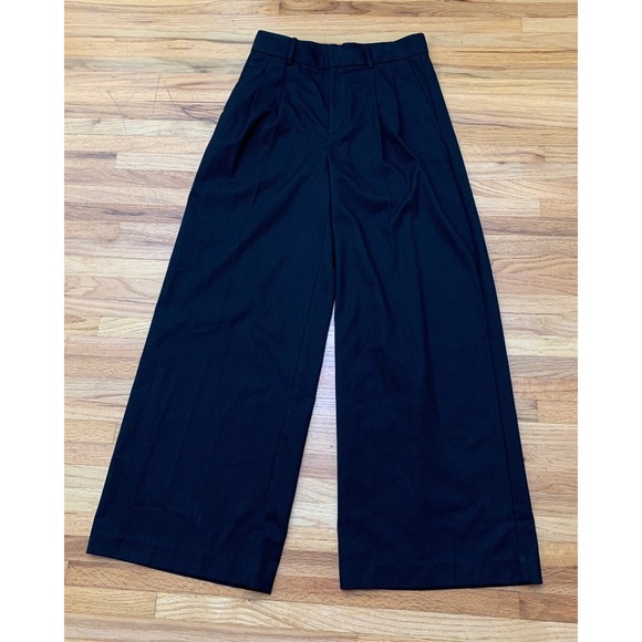 Madewell Pants - Madewell The Harlow Superwide-Leg Trouser 00 Black High Rise Pleated Pants